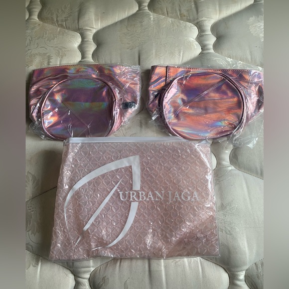 Urban Jaga 2 Pink Holographic Plant Basket Decorative Pot Cover Organizer New - Picture 3 of 8